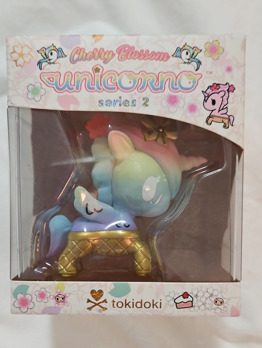 tokidoki Cherry Blossom Unicorno - Pastel Rainbow with Gold Base